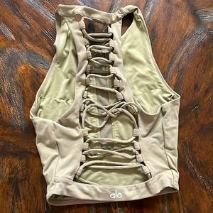 Alo crop lace up top